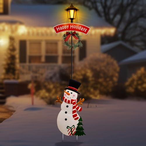 LIGHTSHINE-Metal-Solar-Christmas-Decorations-55-Inch-Solar-Lamp-Post-Light-Christmas-Yard-Stakes-Outdoor-Christmas-Decorations-for-Porch-Lawn-and-Garden-Snowman