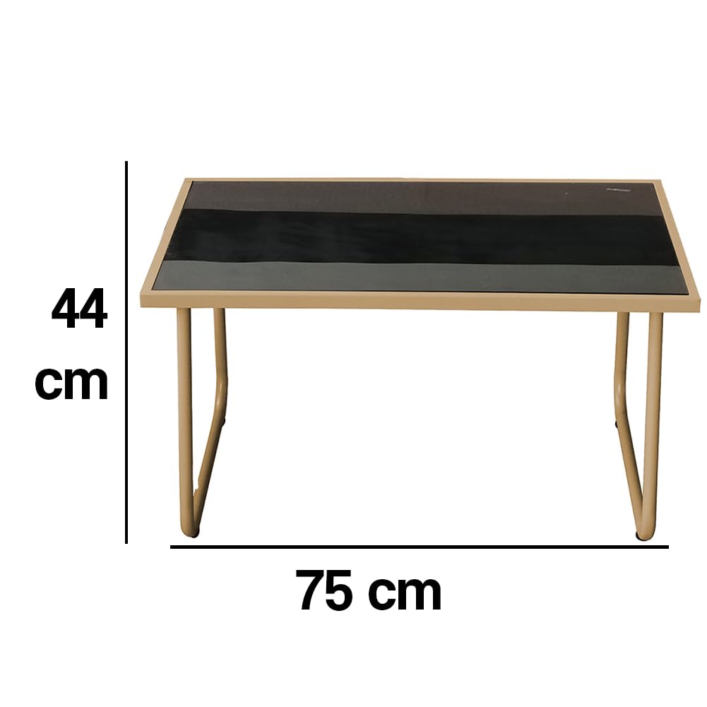 BAKAJI Set Salotto da Giardino con 2 Sedie, Divano e Tavolino con Rivestimento in Tessuto Traspirante, Poltrone da Esterno con Tavolo e Divanetto, Ideale Patio, Balcone, Bistrot, Ristorante (Beige)