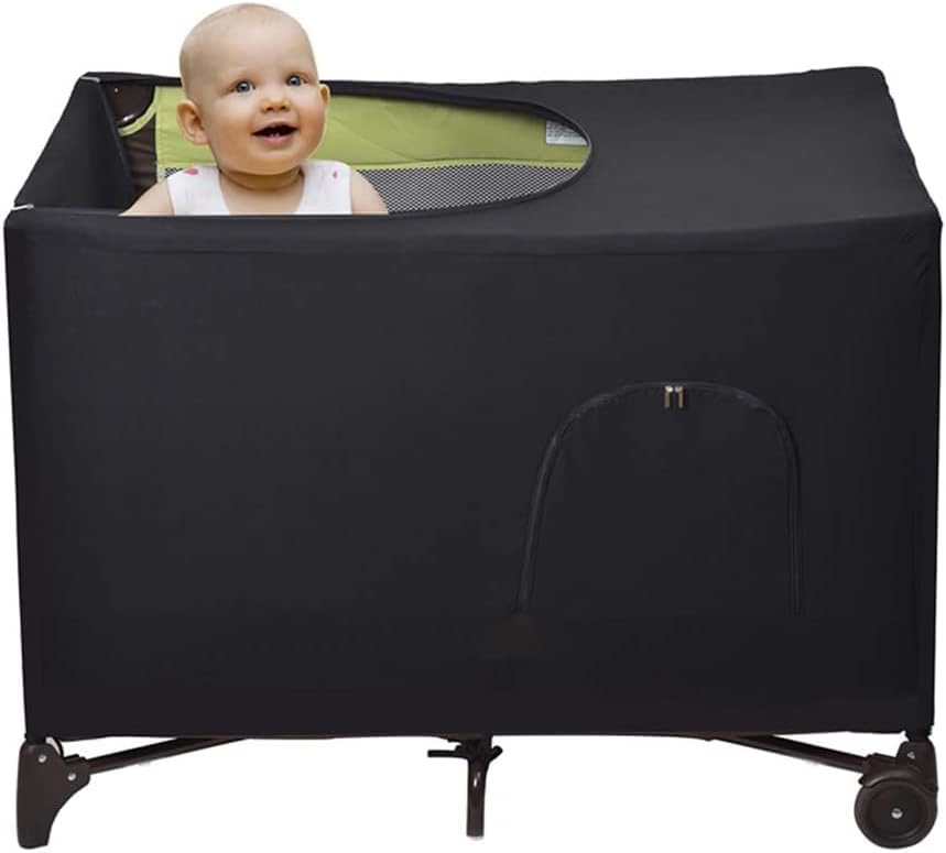 RZMAYIS Crib Tent Cover Stretchy Blackout Tent for Pack N Play, Bed Darkening Cover Tent for Indoor or Outdoor Portable to Sleeping or Play(Style A)