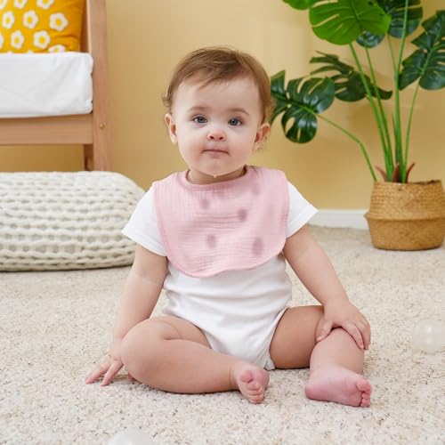 Kewlife gift Lätzchen Baby Musselin Dreieckstuch Baby Halstuch Verstellbare für Junge und Mädchen 6 Stück