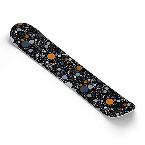 Snowboard Wrap Graphic Sticker Skin Cover - Includes Breakaway Knife - Universal Fit up to 65 inches and 14 inches Wide - Dot Matrix