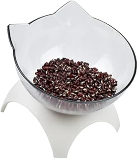 Cat Bowls 15° Tilted Platform Feeder Raised Feeding Bowl with 4 Stands for Pet Food Water