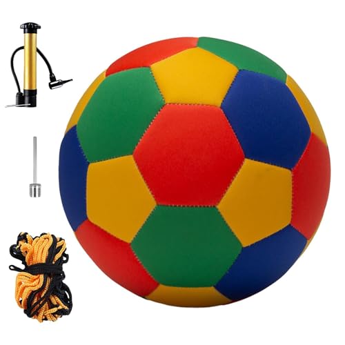 Uozonit Balón de fútbol para casa, equipo de entrenamiento deportivo, pelota de fútbol suave para interiores, para niños, jóvenes, hogar, niños, niñas, patio, parque de cumpleaños, escuela