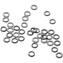 50 Pack Fly Fishing Tippet Rings, 2.5mm Stainless Steel Tippet Connectors for Trout Salmon Crappie Bluegill Steelhead Black