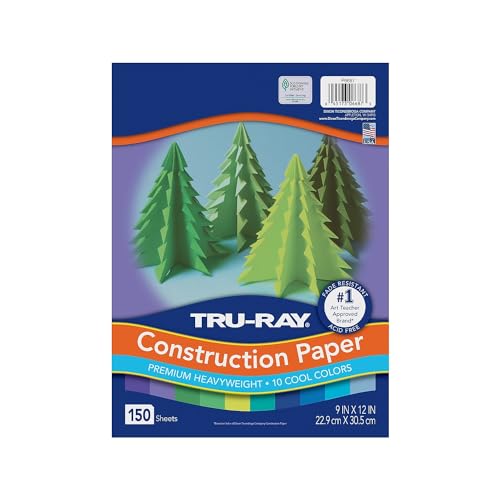 Tru-Ray Papel de construção 23 x 30 cm, sortido legal, 150 folhas/pacote (P6687)