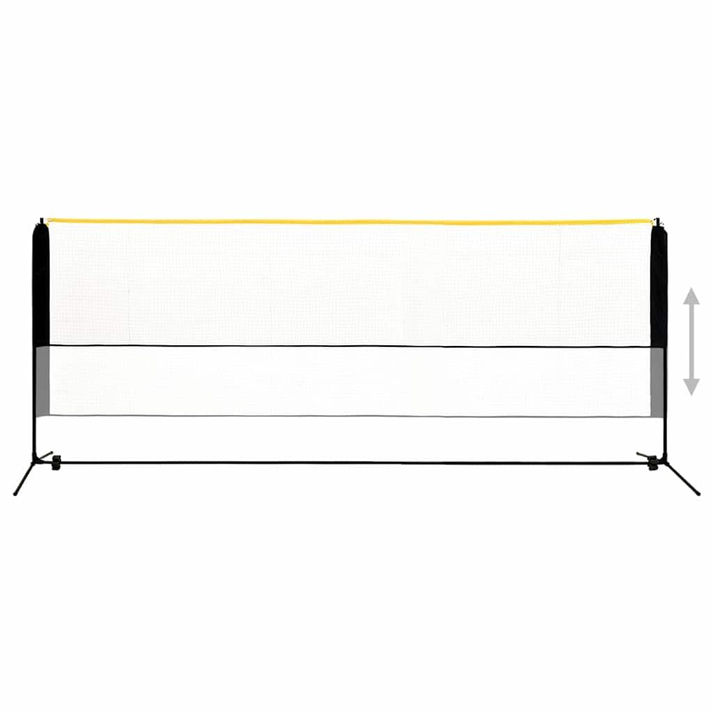 Siatka do badmintona regulowana, 400 x 103 x 94 cm, metalowa z malowaną proszkowo stalową ramą, przenośna i odporna na warunki atmosferyczne, do ogrodu, parku, na plażę, trening, czas wolny