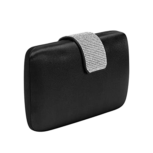 Image of Satin Rhinestones Evening Bags Party Bridal Clutch Purse For Women Prom Clutch