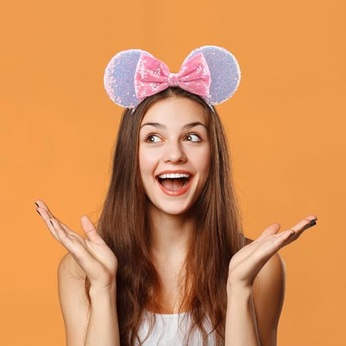 Image of DRESHOW Mouse Ears Bow Headbands Glitter Party Decoration Cosplay Costume for Women