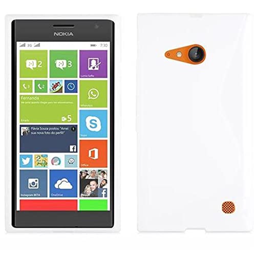 Cadorabo Funda para Nokia Lumia 730 en Blanco MAGNESIO   Cubierta Proteccíon de Silicona TPU Delgada e Flexible con Antichoque   Gel Case Cover Carcasa Ligera