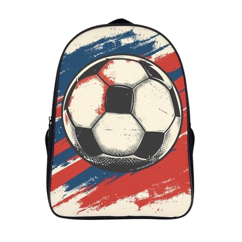 Mochila estudiante soccer ball impermeable 40x28x16cm para ordenador portátil de universidad