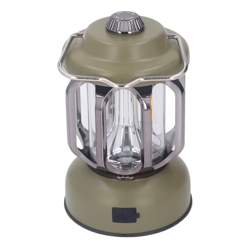 Lanterne de camping rétro à intensité variable avec 3 modes et batterie de secours verte - 5