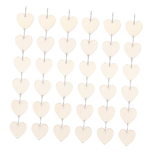 HOMSFOU 1Set Wooden Cutouts DIY Hanging Decor for Art Crafts Natural Wood Chips with Hooks for Home Decor Festivals and