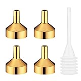 4 Pcs Metal Mini Funnel with Mini Pipette - for Filling Cosmetic eg Small Samples of Perfume / Essential Oil / Lotion / Liquids / Mascaras