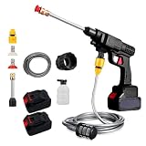 Lavadora A PresióN InaláMbrica, Potencia 600w, Dos BateríAs 24v1500mah Pistola De Agua A PresióN, Lavado De AutomóViles Lavar El Suelo, Conozca Una Variedad De Limpieza