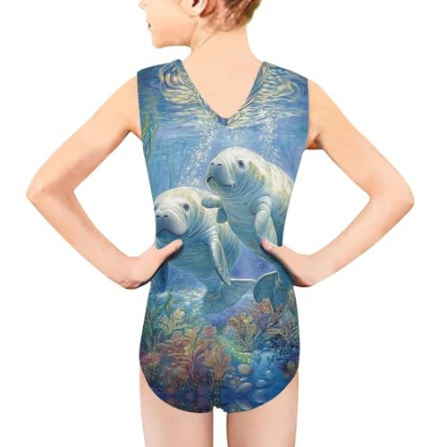 Image of Xpyiqun Bathing Suits for Girls 3-14 Kids Summer One Piece Swimwear Beach Sport Sleeveless Swimsuits Athletic