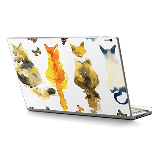 igsticker Surface Book2 Book3 15inch 専用 スキンシール サーフェス ブック 15インチ用 シール 010276 動物 猫 水彩