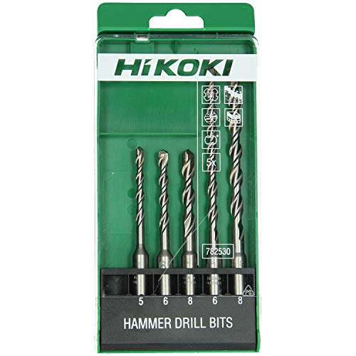 HIKOKI 782530 - Estuche de 5 brocas SDS-Plus 5-6-8x110 mm y 6-8x160 mm