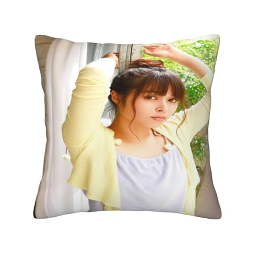 広瀬 アリス 汚れに強く色あせない枕カバー抱き枕カバー室内四季通用ソファー布クッション、四角い腰枕、四角いクッション