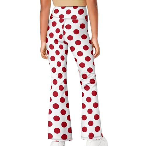 Polka Dots Flare Leggings for Girls Fall Soft Stretchy Bell Bottom Yoga Pants Spring Casual Comfy Workout Pants4