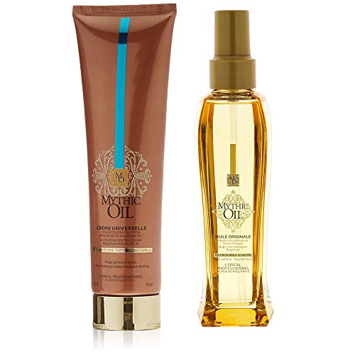 Mythic Oil Professional Mythic Nourishing Oil, 3.4 Ounce & Professional Creme Universelle, 5 Ounce with Beautify Comb, 9.4 Ounce ()