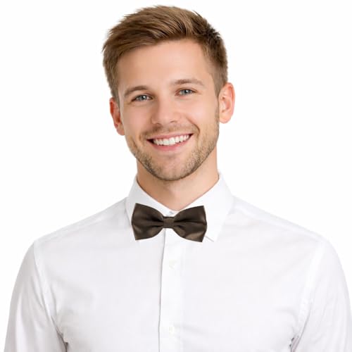 Image of Mens Classic Solid colour Bowtie 6pcs /12pcs Combo Pre-tied Satin polyester Formal tuxedo Bow tie Set For Boy Women and Men & Adjustable Length