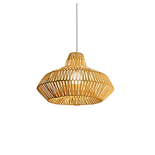Suspension rotin contre lumière agressive lustre zen fait main