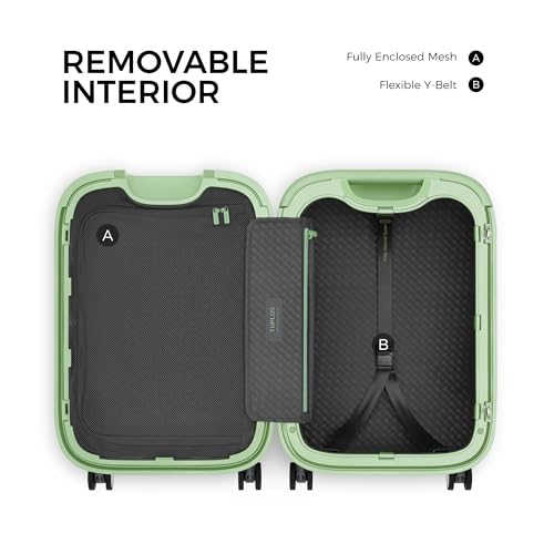Valise cabine rigide TUPLUS 56.2cm bagage à main vert de 28L - 2