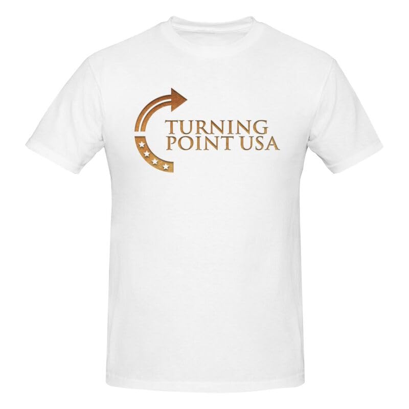 Turning Point USA Gold Camiseta de Manga Corta con Cuello Redondo Dorado de Turning Point USA para Hombre