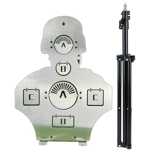 YXLYFDLY Cibles en Acier pour L'entraînement Au Tir, Cibles De Tir en Acier Inoxydable avec Supports De Cible pour Le Stand De Tir dans L'arrière-Cour, Découpe Laser(Style1 with Bracket)