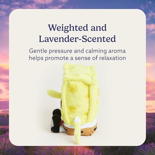 Image of warmies x Spongebob Plush, Microwavable Weighted Plushies, 7.5 in | Weighted SpongeBob SquarePants Stuffed Animal, Real Grain Fill, Microwave 90 Sec, Freeze 2-3 Hrs, Calming French Lavender