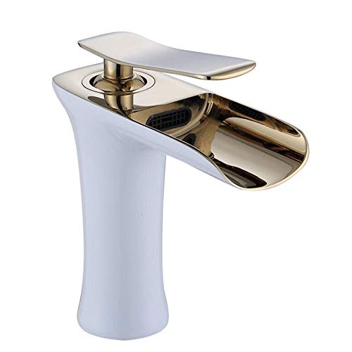 Robinets de bassin cascade anti-éclaboussures mélangeur tapée pour lavabo de salle de bain