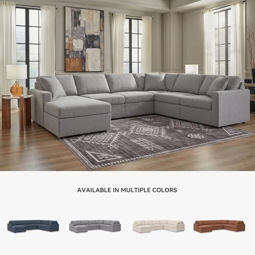Image of Signature Design by Ashley Modular 6 Seater Sectional Sofa, Granite