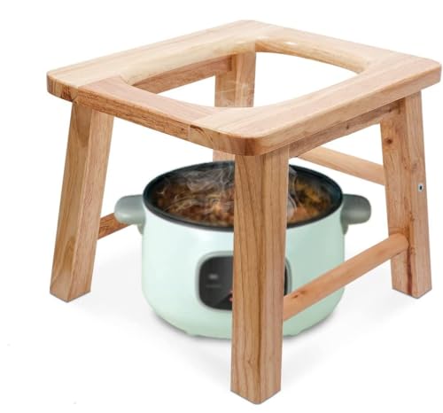 MOGUOBIN Holzdampfsitz mit vier Beinen,Dreidimensionale Toilette,Holz Yoni Dämpfen Sitz,Dampfstuhl V Dampf bei Hom eattachment H 40cm'(kein Dampfer)