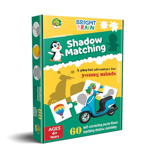 Image of The Book Tree Bright Brain Shadow Matching 60 (30 Sets) Piece Jigsaw Puzzle for Preschoolers, Educational Toy for Learning Matching Pictures, Gifts for Kids Ages 3 to 6 by Majestic Book Club