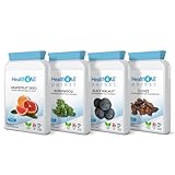 Health4All Strong Intestinal Health Set, Grapefruit Seed Extract, Wormwood, Black Walnut, Cloves, 4x90 360 Capsules, Candida Overgrowth Cleanse & Detox Antifungal Vegan Supplement | Made in UK