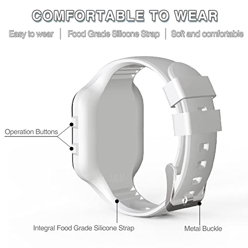 Focwony Non-Bluetooth Led Fitness Tracker Watch,Digital Pedometer Watch,With Step Counting/ Distance/ Calories/Stopwatch/Alarm Clock, Great Gift For Kids Teens Girls Boys Xmas (Square - White) #TOP5