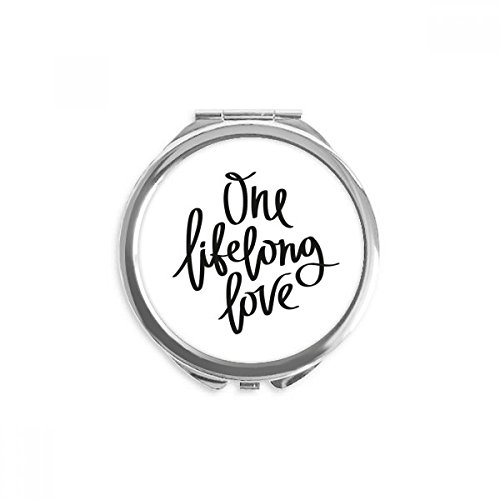 Miroir rond maquillage de poche un amour tout au long citation sac à main portable multicolore