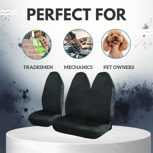 Lunero Van Seat Covers Black Universil Heavy Duty waterproof car Seat Cover Ford Transit Custom Seat Covers, & Citroen Berlingo Van Accessories - Image 5