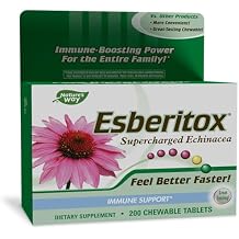 ESBERITOX Supercharged Echinacea Immune Support Herbal Supplements - Wild Indigo Root - Purple Coneflower Made in Germany 200 Tablets