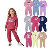Kit 6 Peças Conjunto Infantil Menina Inverno Para Crianças Frio Premium Feminino Quentinho Bebê Roupa De Criança (3 Moletons + 3 Calças) - 1 A 8 Anos (3 anos)