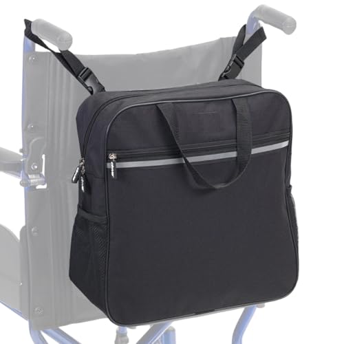 Wheelchair Bag, Waterproof Oxford Cloth Rollator Bag with Cup Holder, Large Capacity Wheelchair Backpack for Elderly and Disabled/ 14.6x5.5 Inch