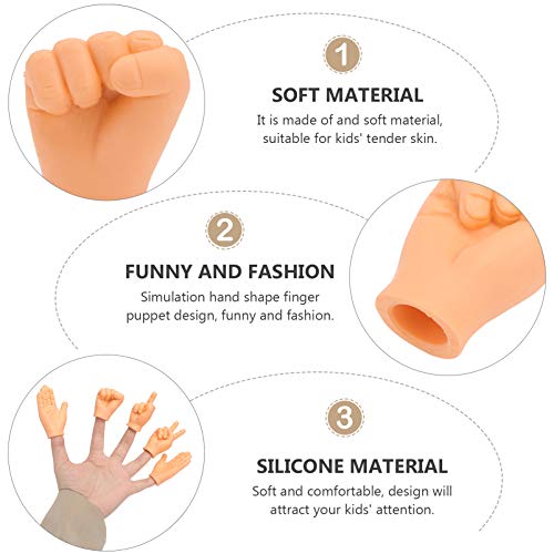 Fantoches de dedo de mão pequenos KESYOO, 5 peças de silicone para dedo, fantoches, mini fantoches d