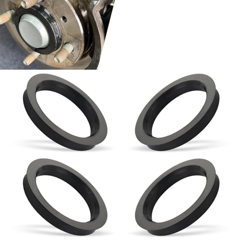 Dogary 4 PCS Automotive Wheel Hub Center Rings, Shock-absorbing Ring-shaped Wheel Hubs Replacement, Suitable for 60.1mm Vehicle Wheel Hubs and 73.1mm Wheel Center Holes (Black)