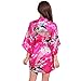 Produktbild Hochzeit Braut Brautjungfer Blumen Robe Satin Bademantel Nachthemd Für Frauen Kimono Nachtwäsche Blume Plus Size -Plum Bridesmaid-2-L