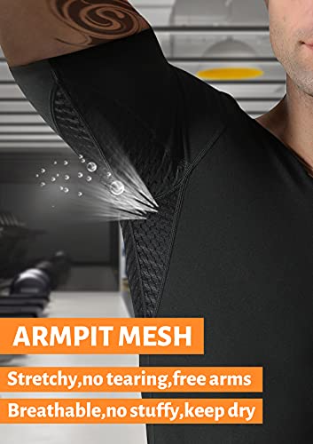 QZSH Men Sauna Shirt Sweat Suit Slimming Vest Workout Tank Top Waist Trainer Shaper