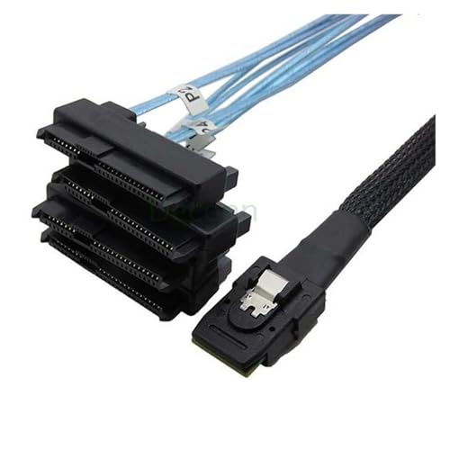 Cable S/AS Interno 36Pin Mini SFF-8087 Host a 4 SFF-8482 SATA 100 cm miniatura 2