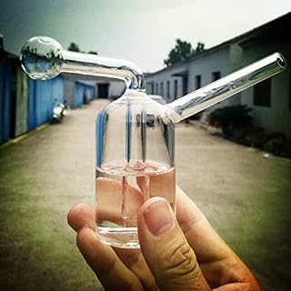 RORA Glass Bong Pipe - 12cm Mini Hookah Smoking Filter Water Pipes Percolator Bongs (CLEAR)
