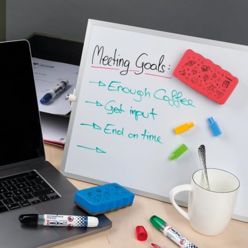 Image of Trodat Classmates Magnetic Whiteboard Duster - Blue Magnetic White Board Eraser for Dry-Erase Marker and Chalk Boards - Smudge-Free Cleaning for Classroom, Office & Home