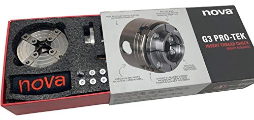 Nova 48290 Premier Pro-Tek G3 Chuck Kit With Pro-Tek 2" Jaw Set, Woodworm Screw, & Accessories, Bundled With Nova Isns 5/8" Plain Bore Insert (To Fit Shopsmith Etc.) #TOP6