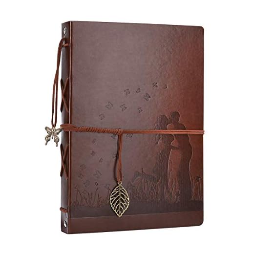 AIOR Album Scrapbook,Album Fotografico in Pelle Viaggio del Scrapbooking Album Fotografico Fai-da-Te Retro Sketchbook Speciale San Valentino Regali Anniversario Compleanno papà Fidanzato, Bacio